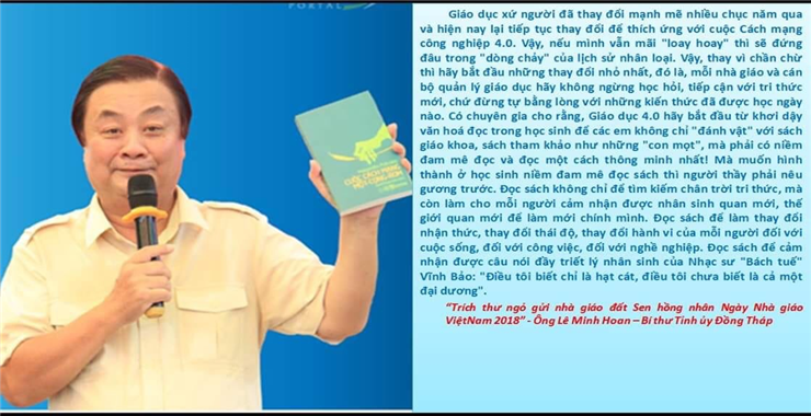 Thư ngỏ gửi Nhà giáo đất Sen hồng nhân ngày Nhà giáo Việt Nam năm 2018